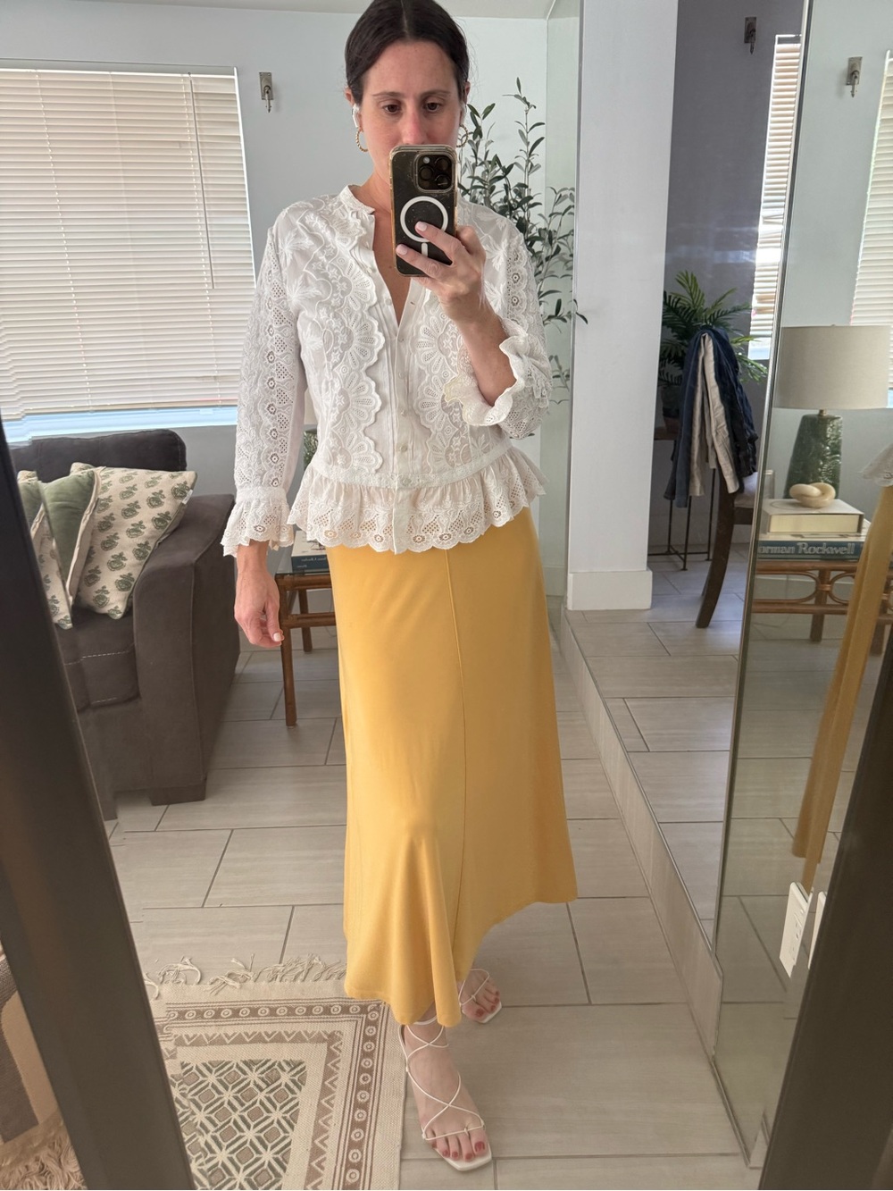 Toteme Marigold Yellow Fluid Jersey Midi Skirt XS